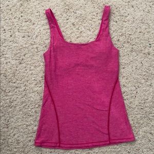 Lululemon Heathered Pink built in bra Top